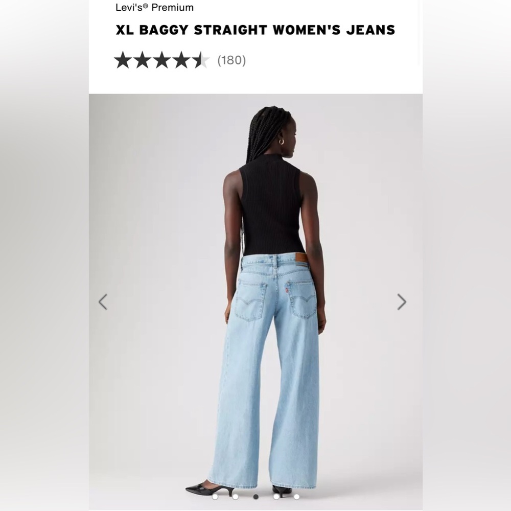 Women’s Levi's premium XL Straight wide leg Jeans 27 x 29 free people zip fly - Picture 3 of 11